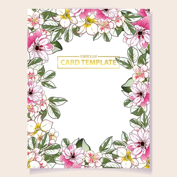 Πρότυπο Κάρτας Διακοσμημένο Φωτεινά Λουλούδια Vector Illustration Banner — Διανυσματικό Αρχείο