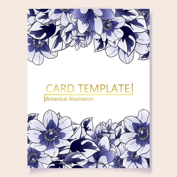 Modelo Cartão Decorado Com Flores Banner Ilustração Vetorial — Vetor de Stock