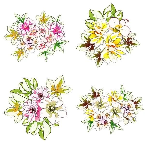 Kleurrijke Bloemen Naadloos Patroon Bloemblaadjes Vector Illustratie — Stockvector