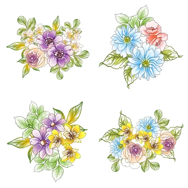 Fleurs Colorées Motif Sans Couture Pétales Illustration Vectorielle — Image vectorielle
