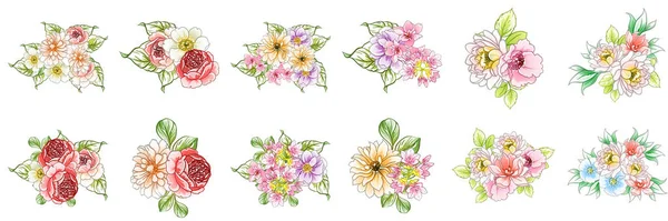 Πολύχρωμα Λουλούδια Αδιάλειπτη Μοτίβο Πέταλα Διανυσματική Απεικόνιση — Διανυσματικό Αρχείο
