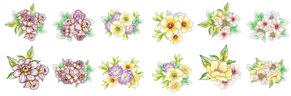 Färgglada Blommor Sömlösa Mönster Kronblad Vektor Illustration — Stock vektor