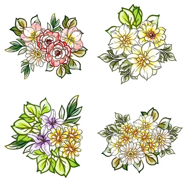 Färgglada Blommor Sömlösa Mönster Kronblad Vektor Illustration — Stock vektor