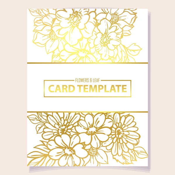Card Template Decorated Flowers Vector Illustration Banner — Stock Vector