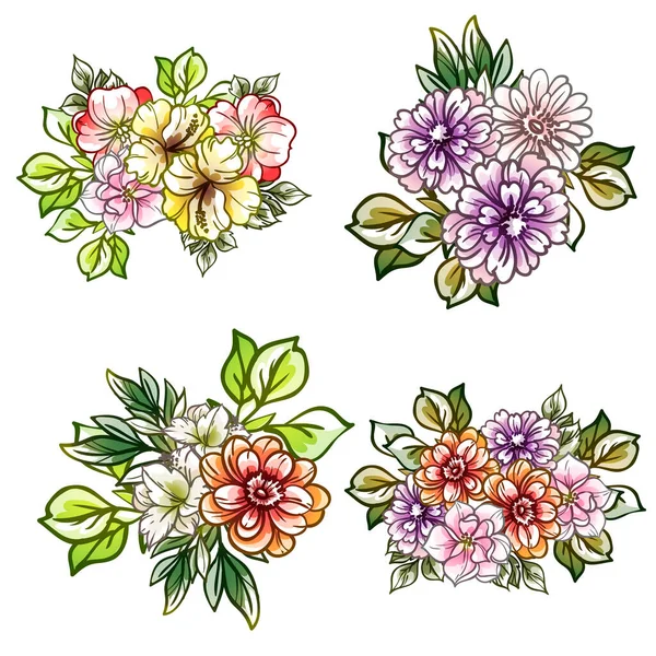 カラフルな花のシームレスなパターン花びらベクトルイラスト — ストックベクタ