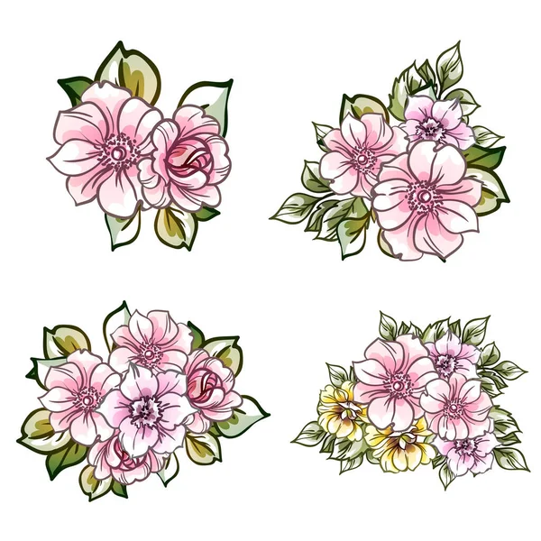 Fleurs Colorées Motif Sans Couture Pétales Illustration Vectorielle — Image vectorielle