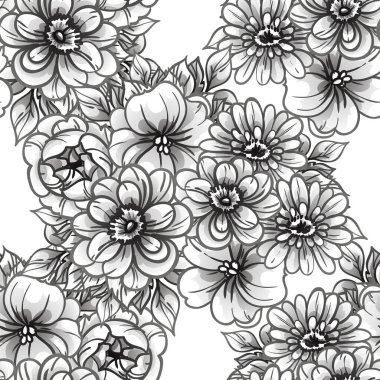 Kusursuz tek renkli klasik çiçek deseni