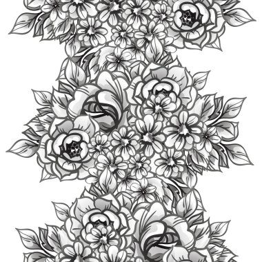 Kusursuz tek renkli klasik çiçek deseni