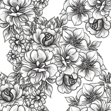 Kusursuz tek renkli klasik çiçek deseni