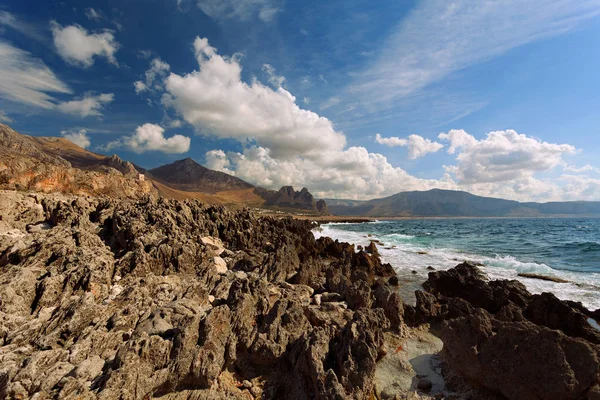 Trapani Provinsen Sicilien Italien Sea Bay Och Stranden Visa Från — Stockfoto