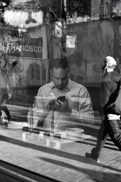 Market Street San Francisco Abd Aralık 2017 Yakın Cafe — Stok fotoğraf