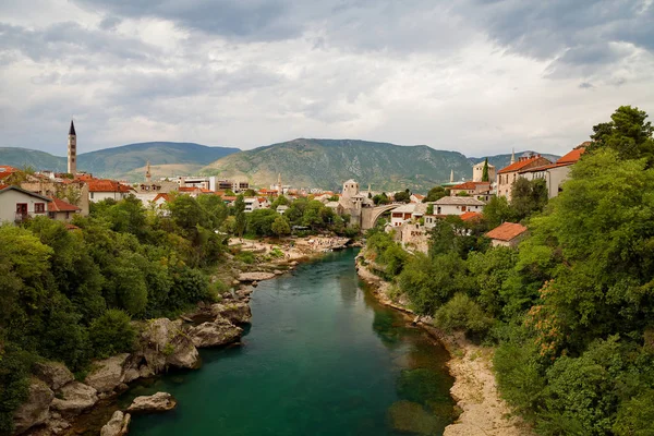 Mostar Öreg Híd Neretva Folyón Bosznia Hercegovina — Stock Fotó