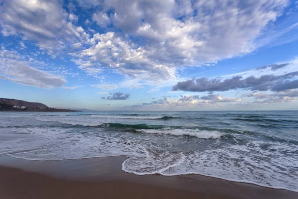 Mar Mediterráneo Mar Tirreno Cefalú Amanecer Sicilia Italia — Foto de Stock