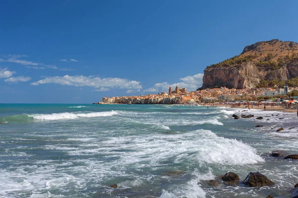 Cefalu Sicília Itália Mar Mediterrâneo Mar Tirreno — Fotografia de Stock