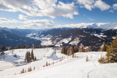 Monte Elmo, Dolomites, İtalya - dağ Kayak ve snowboard. Sexten (Sesto), Trentino-Alto Adige, Puster Vadisi (Alta Pusteria), South Tyrol.