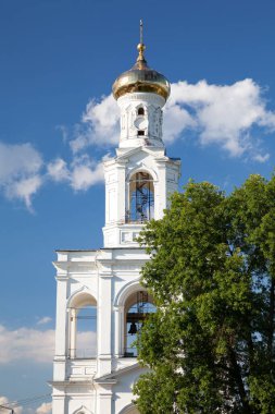 St. George Manastırı (Yuriev), Veliky Novgorod, Rusya - St. George Manastırı 'nın çan kulesi. Yurievo köyü, Veliky Novgorod (Büyük Novgorod))
