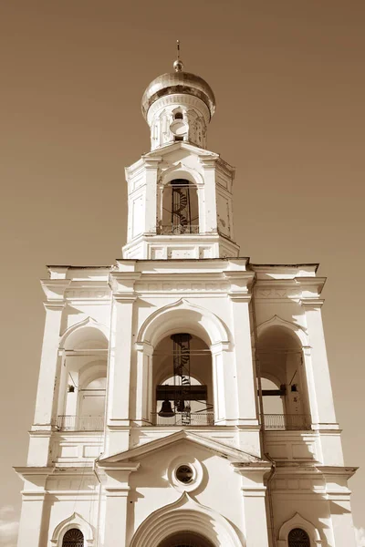 Mosteiro São Jorge Yuriev Veliky Novgorod Rússia Torre Sino Mosteiro — Fotografia de Stock