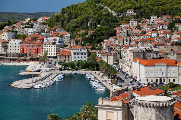 Split Croacia Vista Desde Catedral San Domnio Hasta Casco Antiguo — Foto de Stock