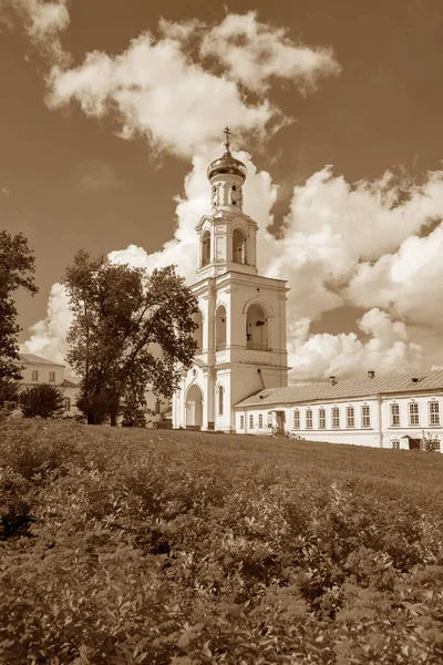 Monasterio San Jorge Yuriev Veliky Novgorod Rusia Campanario Del Monasterio — Foto de Stock