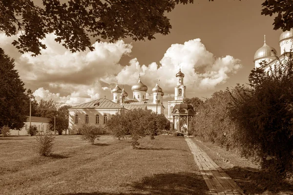 Mosteiro São Jorge Yuriev Veliky Novgorod Rússia Aldeia Yurievo Periferia — Fotografia de Stock