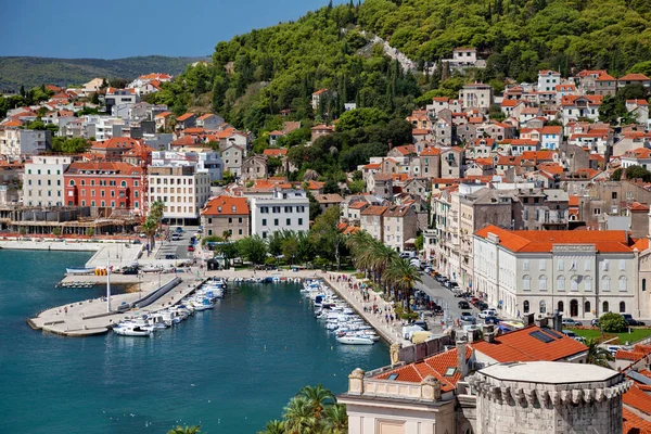 Сплит Хорватия Вид Собора Святого Доминика Старый Город Адриатическое Море Стоковая Картинка