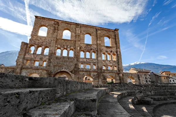 Roman Theatre Teatro Romano Aosta Aosta Valley Valle Aosta Italy — Stock Photo, Image