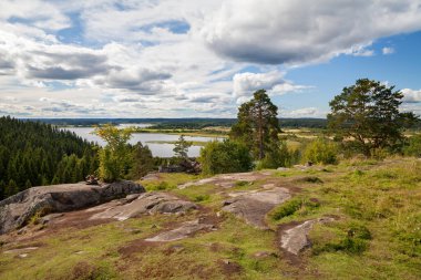 Karelia, Rusya - Sortavala, Paaso dağından manzara, yaz