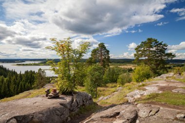 Karelia, Rusya - Sortavala, Paaso dağından manzara, yaz