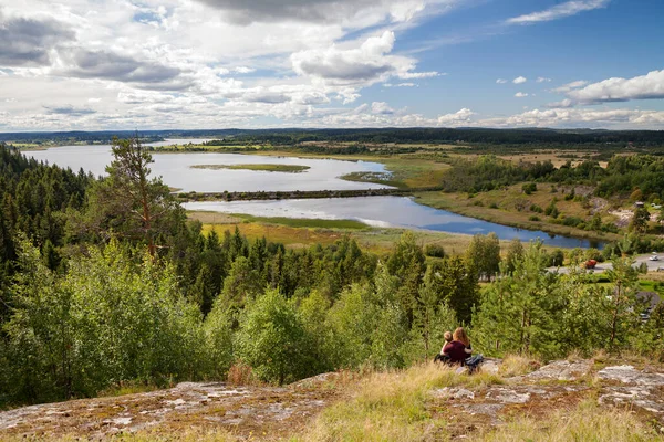 Karelia Rusia Sortavala Vista Desde Montaña Paaso Verano Imagen De Stock