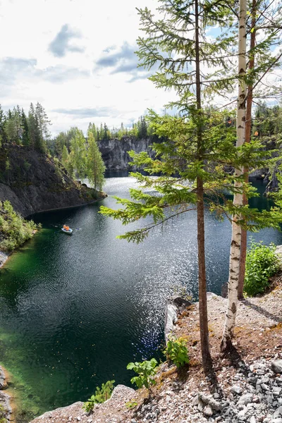Karelia Rosja Park Ruskeala Lecie Kamieniołom Marmuru — Zdjęcie stockowe