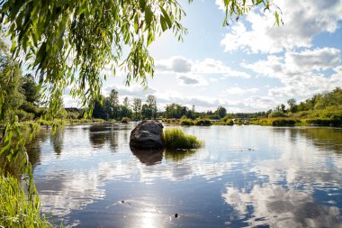 Karelia, Rusya - Vuoksi Nehri (Vuoksa) nehri, yaz