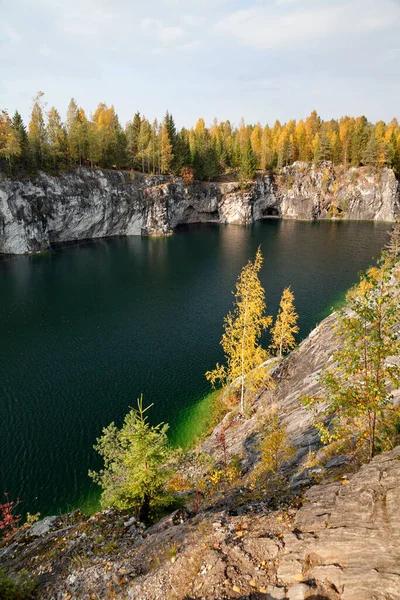 Карелия Россия Осенний Парк Рускеала Мраморный Карьер — стоковое фото