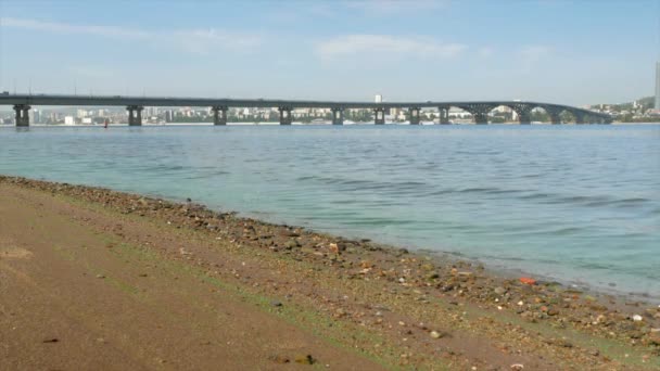 Vista Del Puente Sobre Volga Entre Saratov Engels — Vídeo de stock