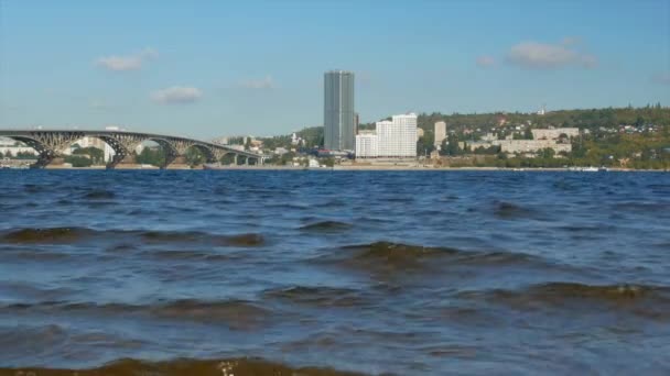 Saratov Volga Saratov Güneşli Bir Günde Saratov Plajının Kumlu Sahillerinde — Stok video