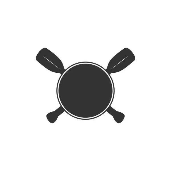 Rowing blank badge template for create custom kayaking and paddling logo. Векторная иллюстрация — стоковый вектор