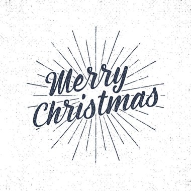 Noel tipografi etiketi. Web için retro noel tipografi rozeti, ilham, örtüler. Vektör noel tipografi çizimi. Xmas karşılama işareti izole edildi. Kırsal biçim