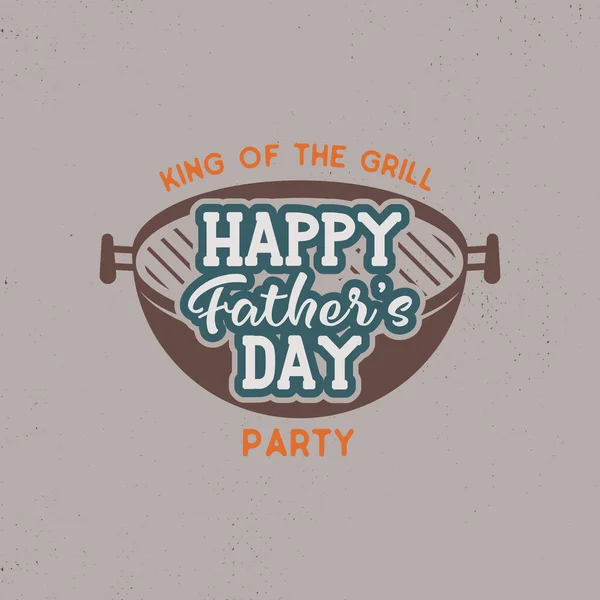 Happy Fathers Day Party Label Klasický Design Rekreační Gril Strana — Stockový vektor