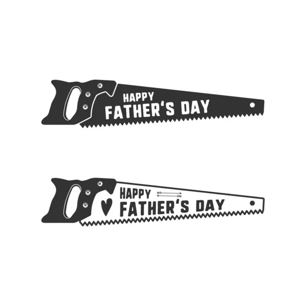 Vatertag Sah Abzeichen Typografie Zeichen Happy Father Day Einzigartiges Monochromes — Stockvektor