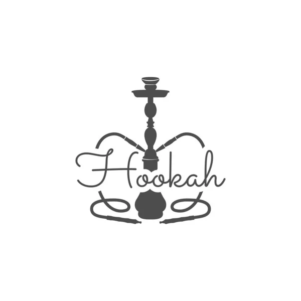 Hookah放松标签 老沙司标志 客厅咖啡厅标志 阿拉伯酒吧或房子 孤立无援种群矢量图解 单色设计 — 图库矢量图片