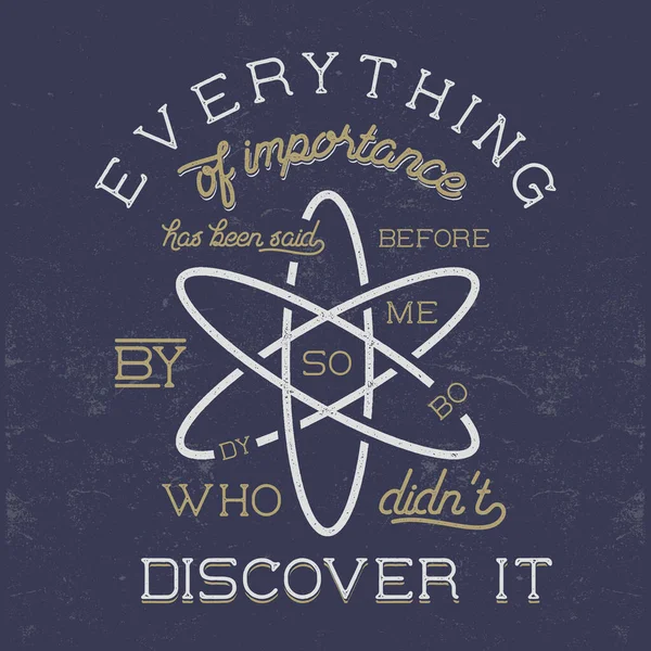 Vintage Science Poster Background Stigler Law Eponymy Atom Icon Science — Stock Vector