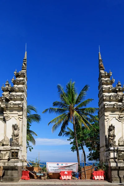 Kuta Île Bali Indonésie Avril 2020 Bannière Avec Panneau Avertissement — Photo
