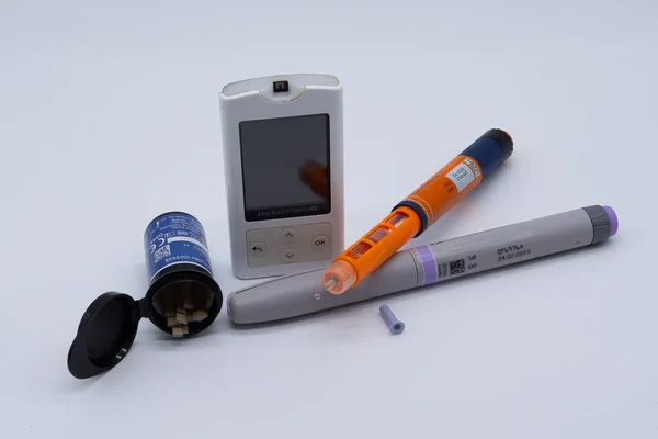 Madrid Spain September 2020 Kit Necessary Patients Diabetes Mellitus Examination — Stock Photo, Image
