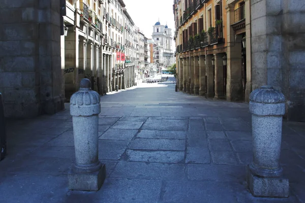 Madrid Spain May 2020 Covid Leaves Streets Madrid Empty Only — Stock Photo, Image