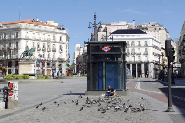 Madrid Spain May 2020 Covid Leaves Streets Madrid Empty Only — Stock Photo, Image