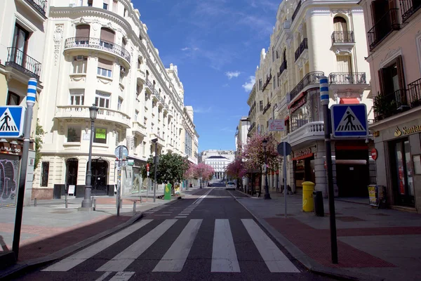 Madrid Espagne Mai 2020 Covid Laisse Les Rues Madrid Vides — Photo