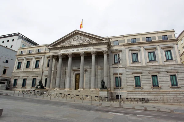 Madrid Spain May 2020The Covid Leaves Streets Madrid Empty Only — Stock Photo, Image