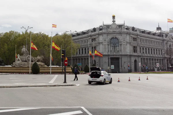 Madrid Spanien Maj 2020Den Covid Lämnar Gatorna Madrid Tom Endast — Stockfoto