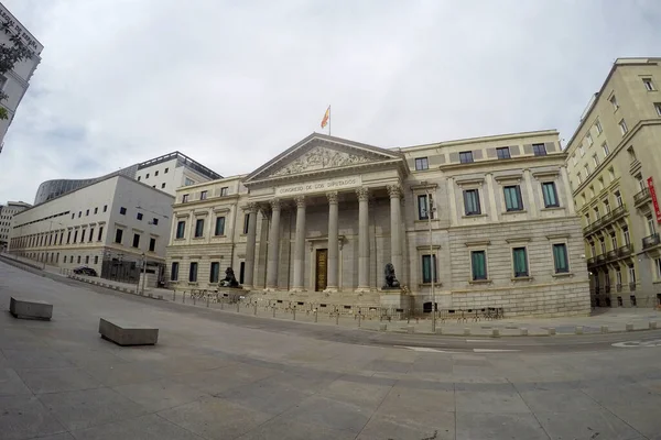 Madrid Spain May 2020The Covid Leaves Streets Madrid Empty Only — Stock Photo, Image