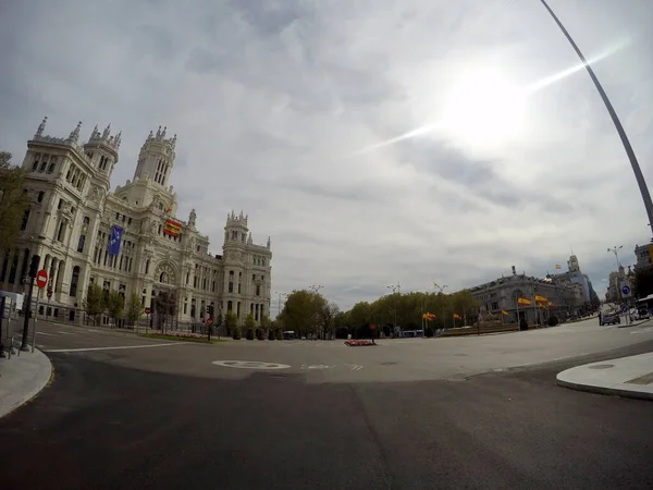 Madrid España Mayo 2020El Covid Deja Las Calles Madrid Vacías — Foto de Stock