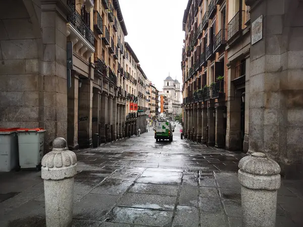 Madrid Spain May 2020 Covid Leaves Streets Madrid Empty Only — Stock Photo, Image